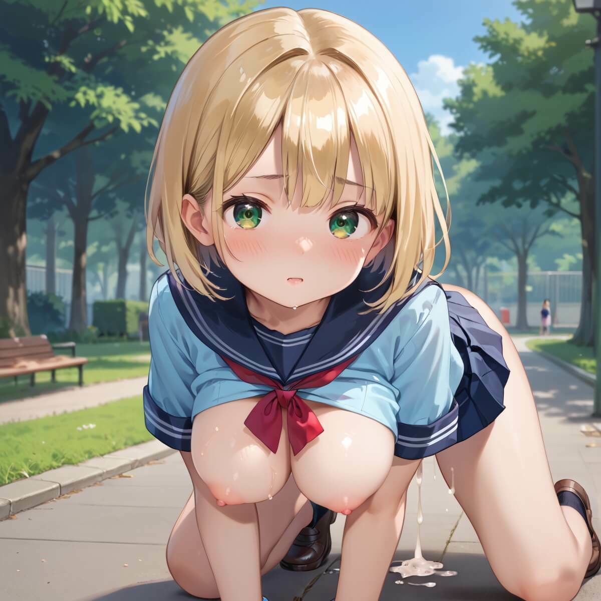 サンプル画像6:淫乱公園でやりまくり！女子校生たちとトロ甘エッチ【厳選CG165枚収録】(天堂工房) [d_532373]