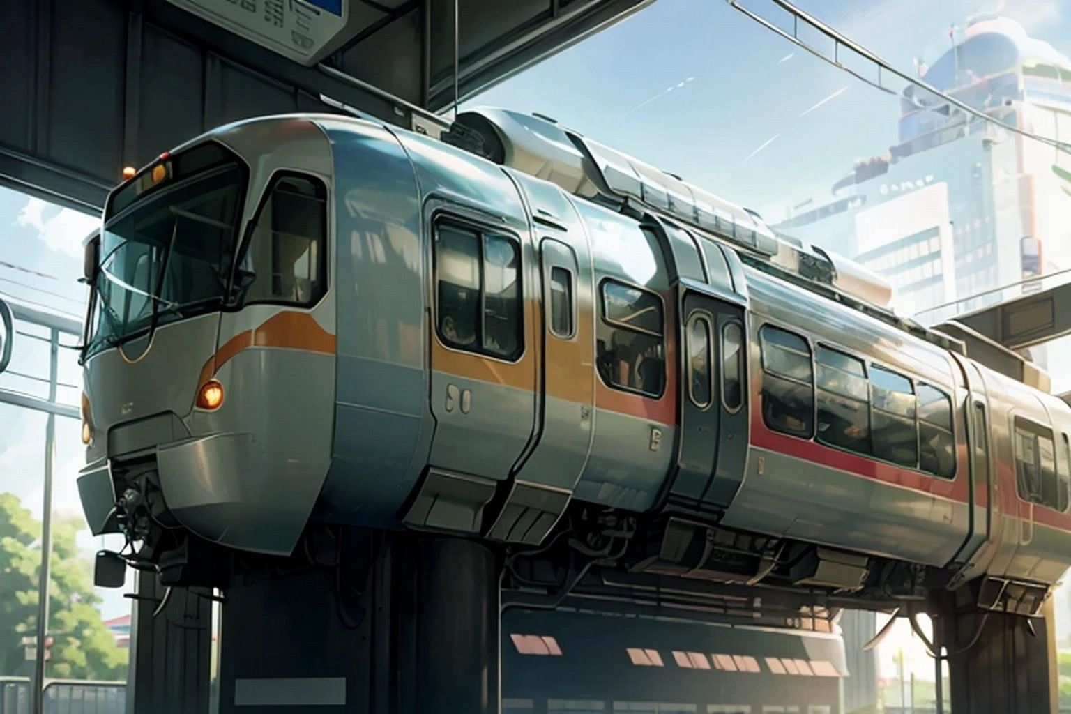 サンプル画像4:電車・モノレール  背景素材(豊川内角) [d_532463]