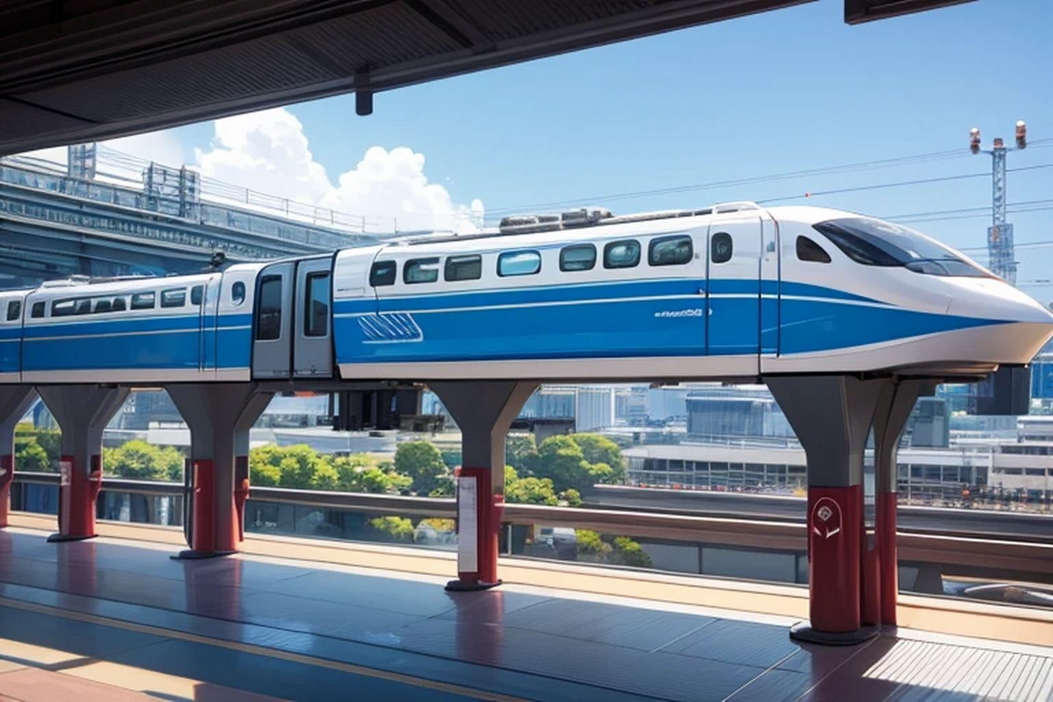 サンプル画像6:電車・モノレール  背景素材(豊川内角) [d_532463]