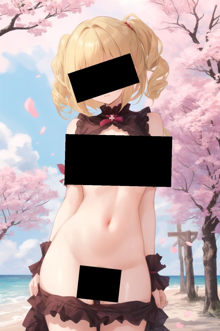 サンプル画像4:金髪貧乳美少女のえっちな写真集〜春の晴れた朝の海編〜(ゆるふわ研究所) [d_532476]