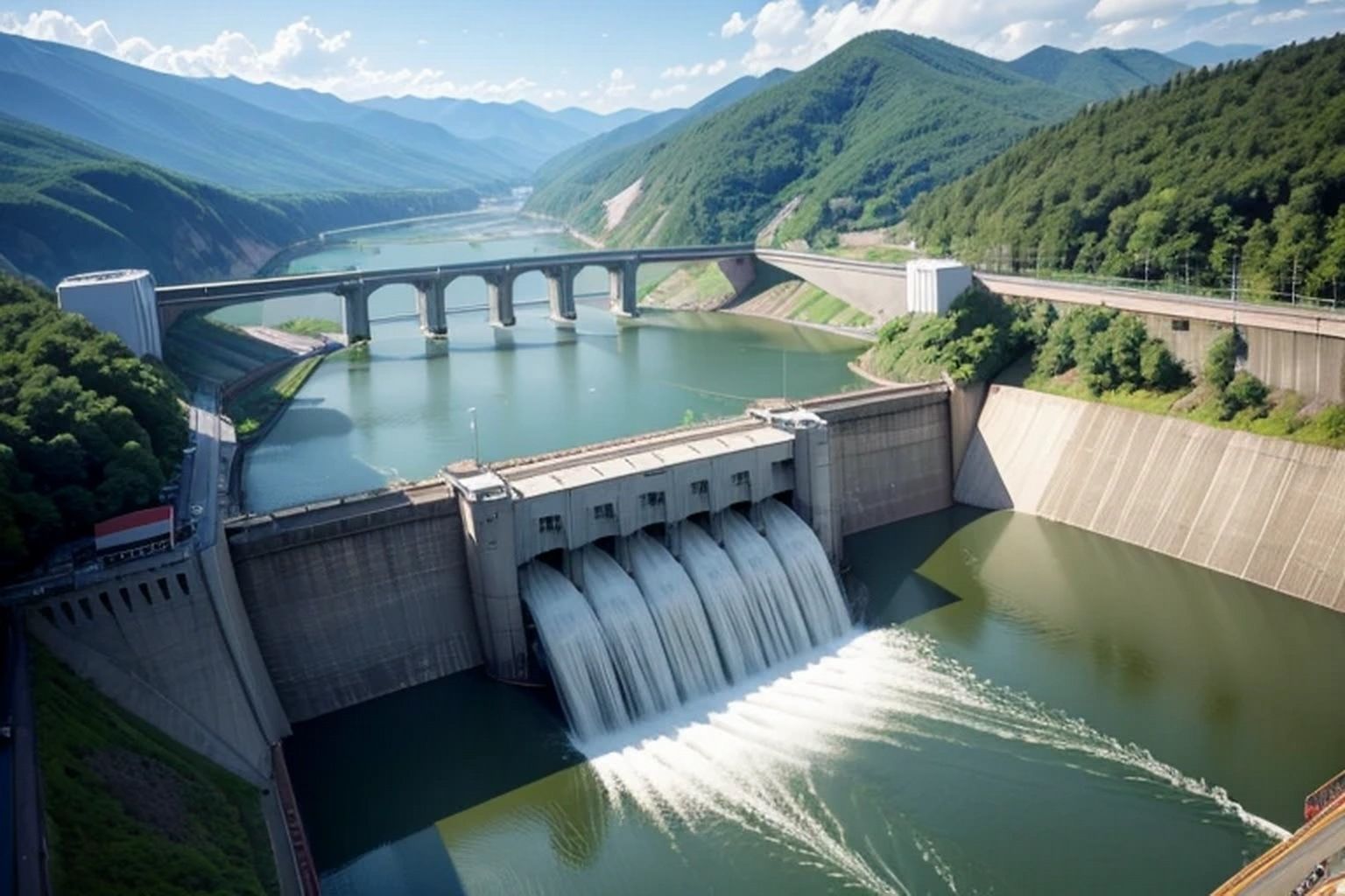 サンプル画像2:ダム・ダム決壊  背景素材(豊川内角) [d_532477]