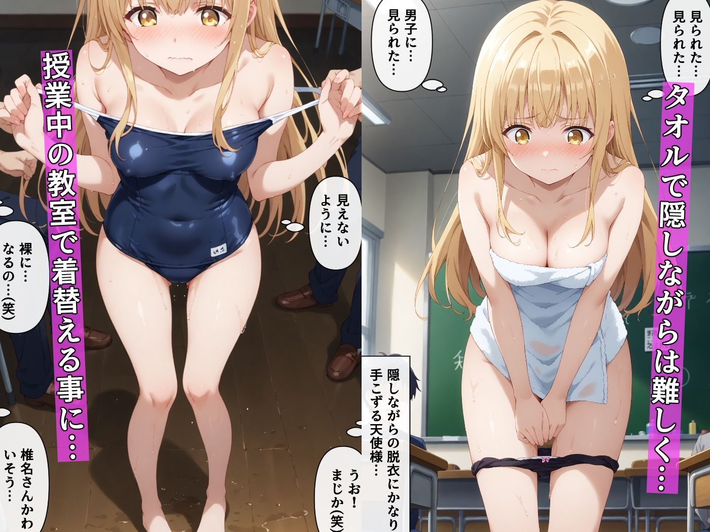 サンプル画像6:クラスメイトに全裸放尿を見られた椎名〇昼が当然脅される話(羞恥露出研究所) [d_533539]