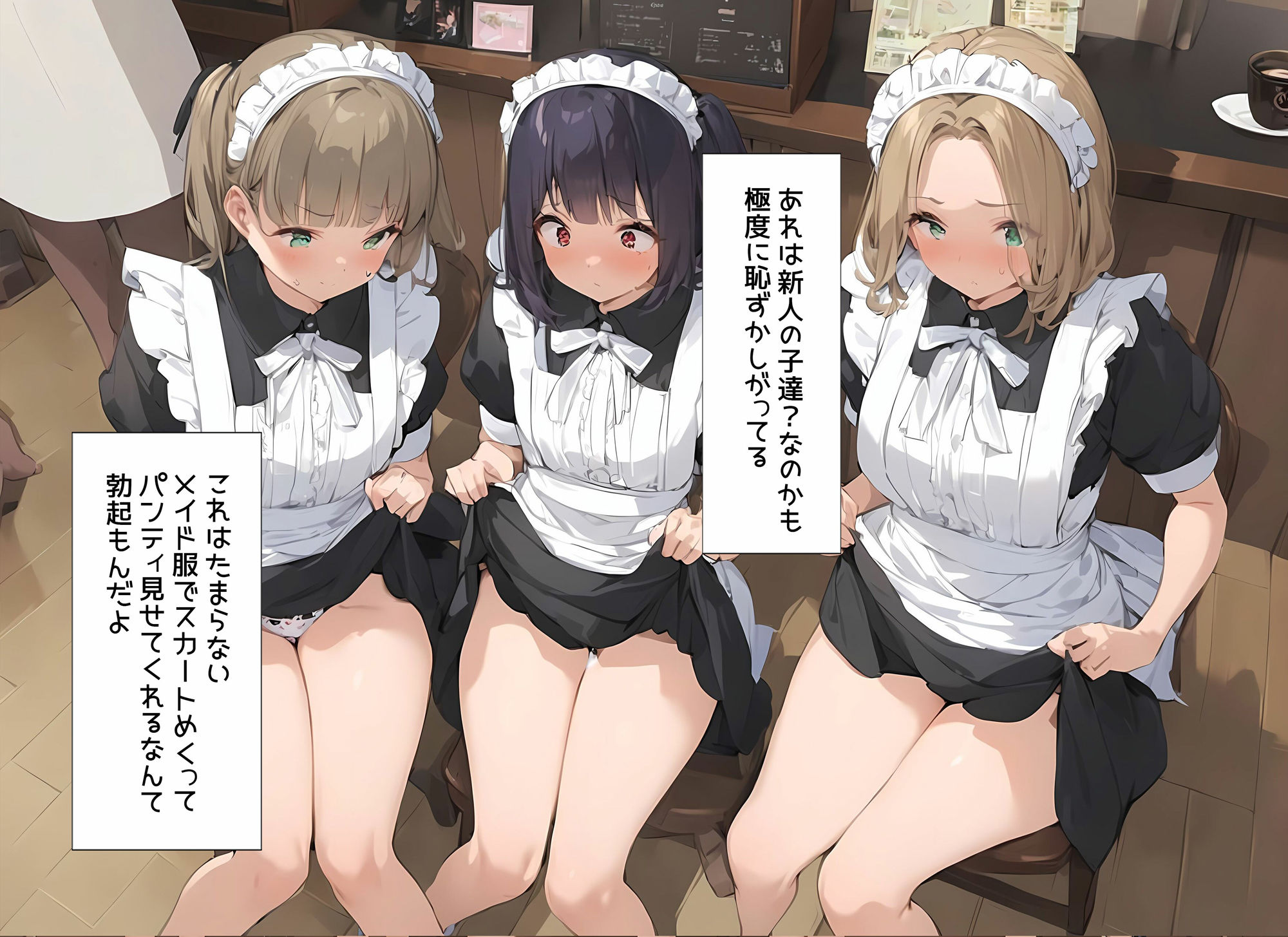 サンプル画像4:【喫茶パンティ2】下着を見せることが入店のご挨拶と勘違いしてしまった店員さん達(日替わりさん) [d_536409]