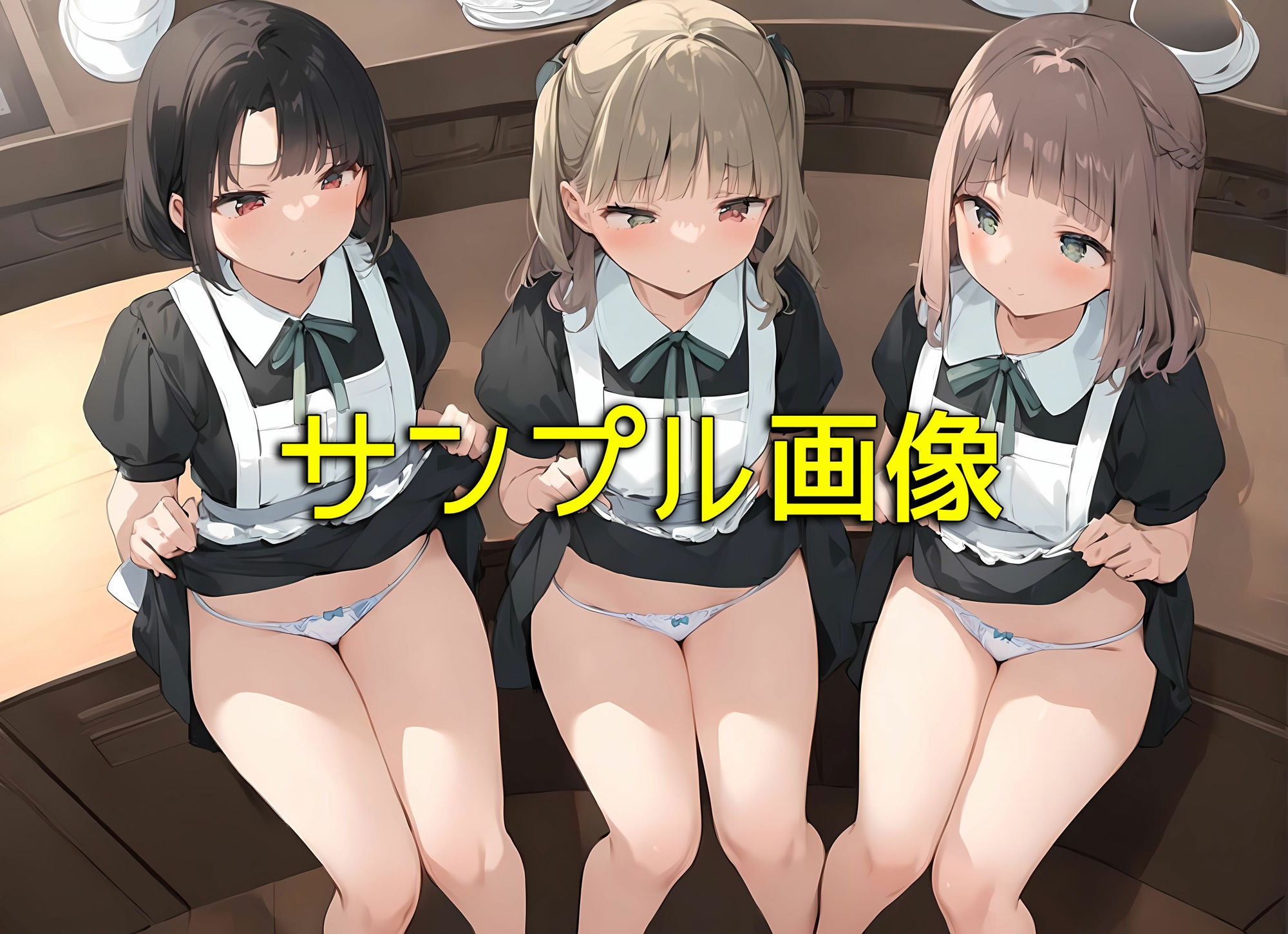 サンプル画像6:【喫茶パンティ2】下着を見せることが入店のご挨拶と勘違いしてしまった店員さん達(日替わりさん) [d_536409]