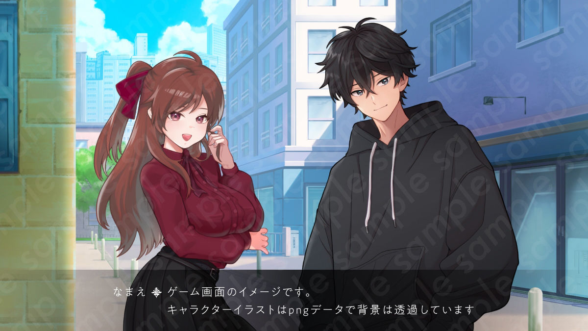 サンプル画像3:【立ち絵素材】ツンデレな雰囲気の茶髪ハーフアップ女性のイラスト・巨乳/服有り・裸verの2種類/全身差分14種【PSD付き】(素材WIZPACK) [d_537839]