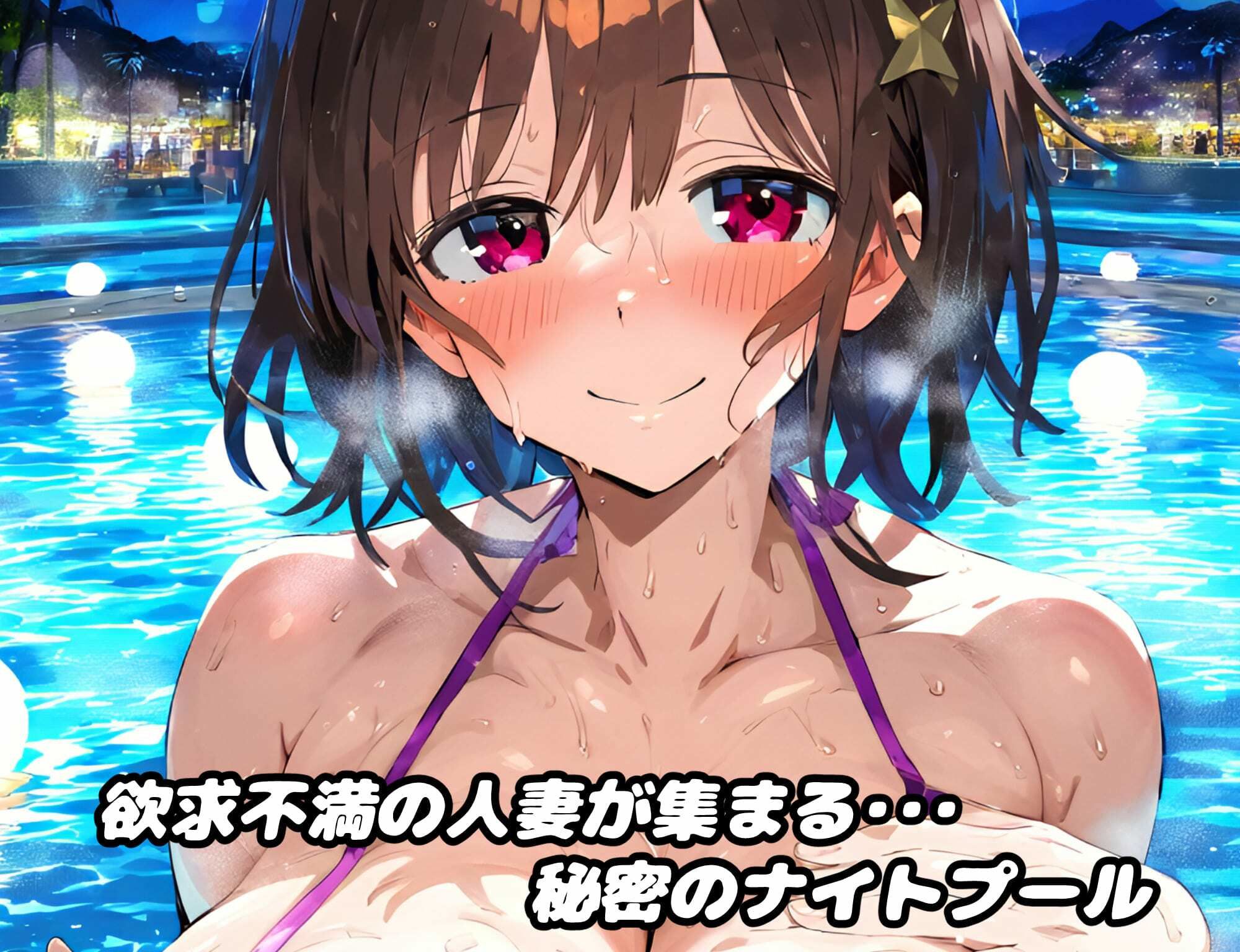 巨根ヤリチン限定BBC 欲求不満人妻ナイトプールで寝取られガチイキアヘらせ無責任中出しセックス！【CG集500枚】
