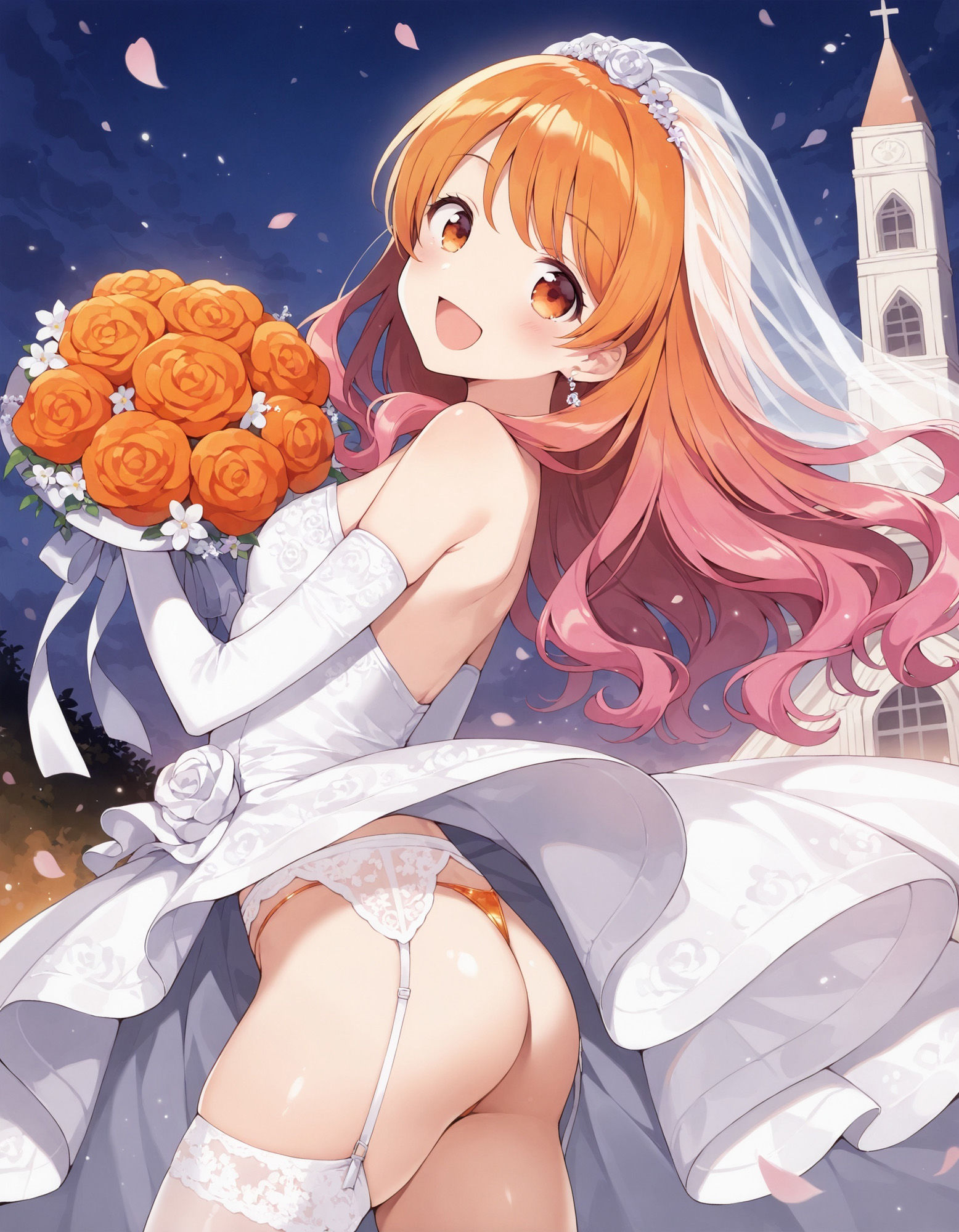 ウェディングドレスでパンチラのサンプル画像 6