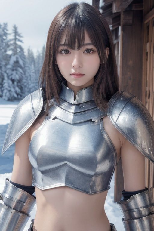AI美女写真集「雪の中の騎士女子」Vol.1のサンプル画像 6