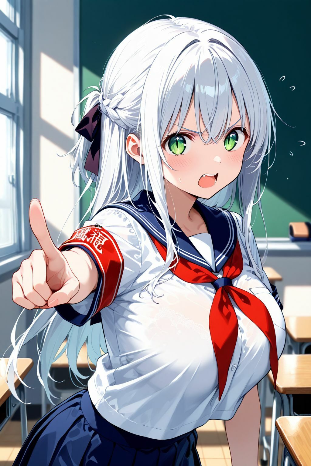 サンプル画像1:トイレオナニーが日課の風紀委員は潮吹き現場を盗撮される(肉欲の園) [d_542684]