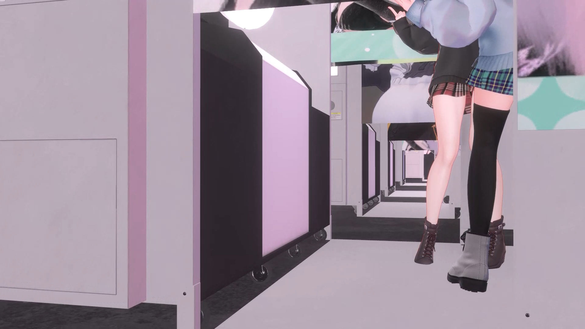 【4KVR】プリクラ落書きコーナーに夢中になっている後ろからの画像2