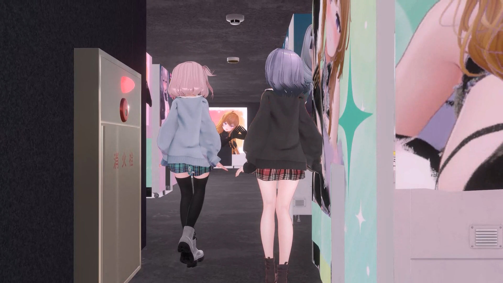 【4KVR】プリクラ落書きコーナーに夢中になっている後ろからの画像7
