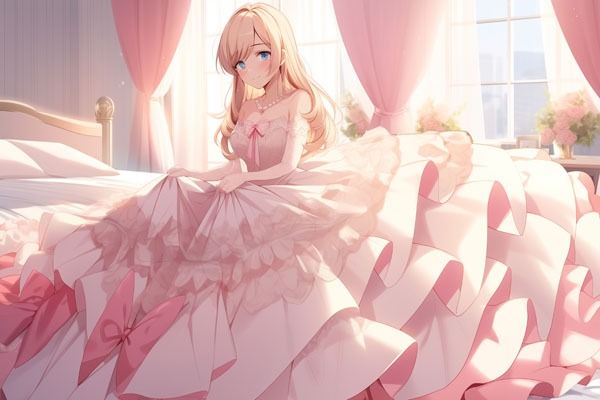 【ドレス美少女39】ピンクの夢に包まれて――華麗なるドレスの少女たちのサンプル画像 6