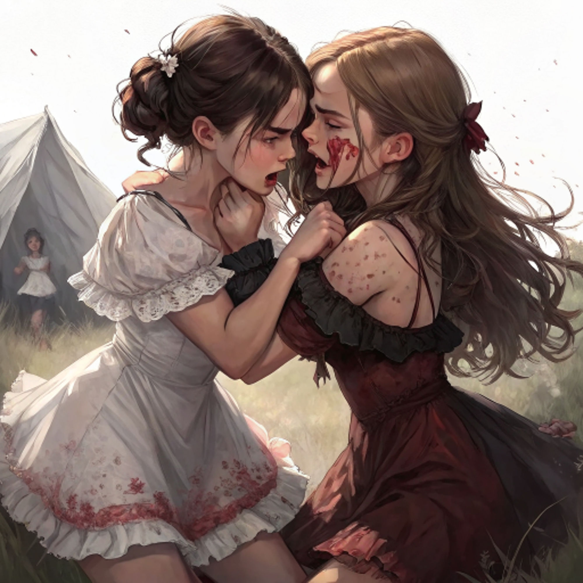 女同士の喧嘩は美しい キャットファイト Catfight レズビアン レズビアンバトル 百合 AI写真集、AI動画集  2のサンプル画像 6