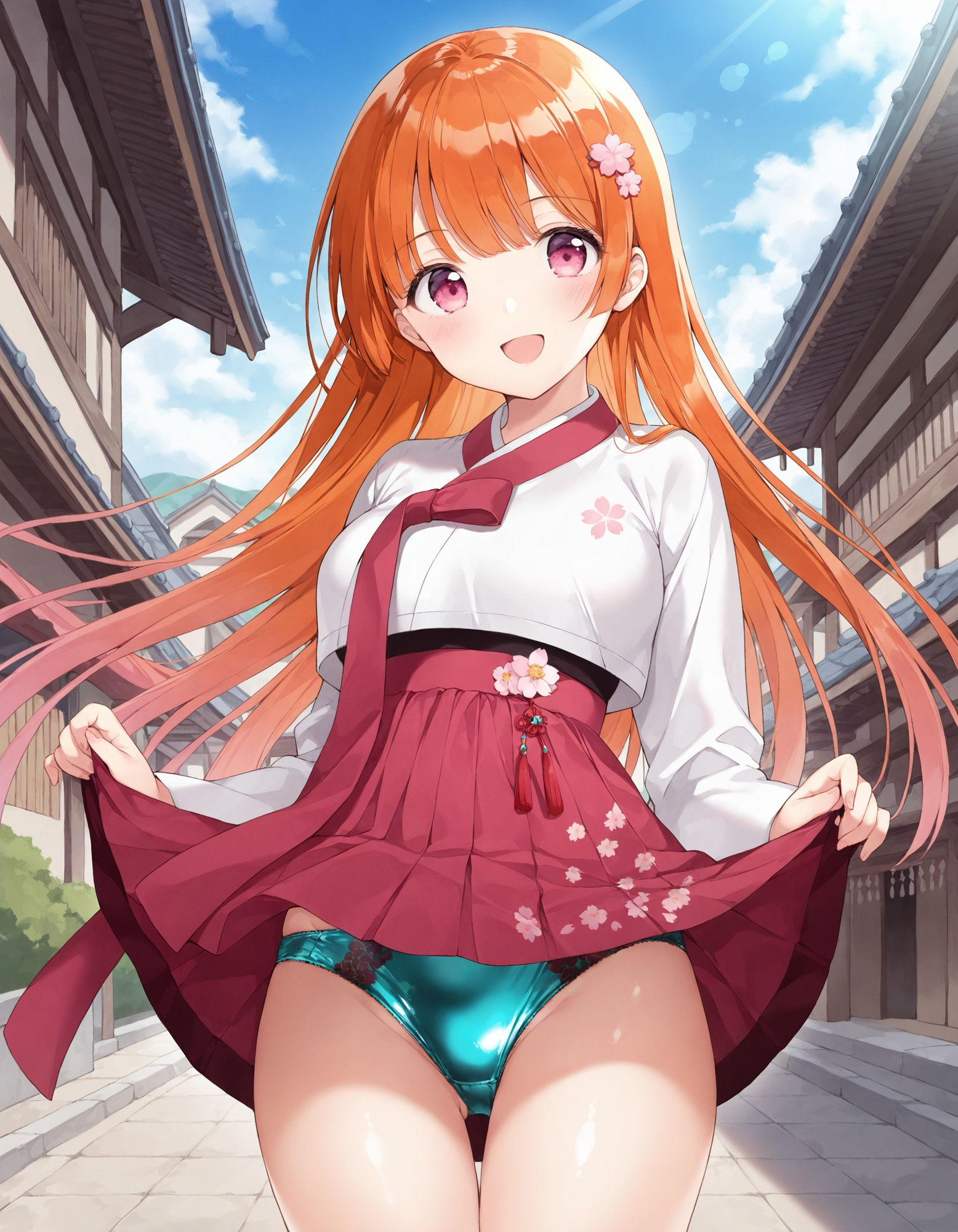 韓服でパンチラのサンプル画像 6