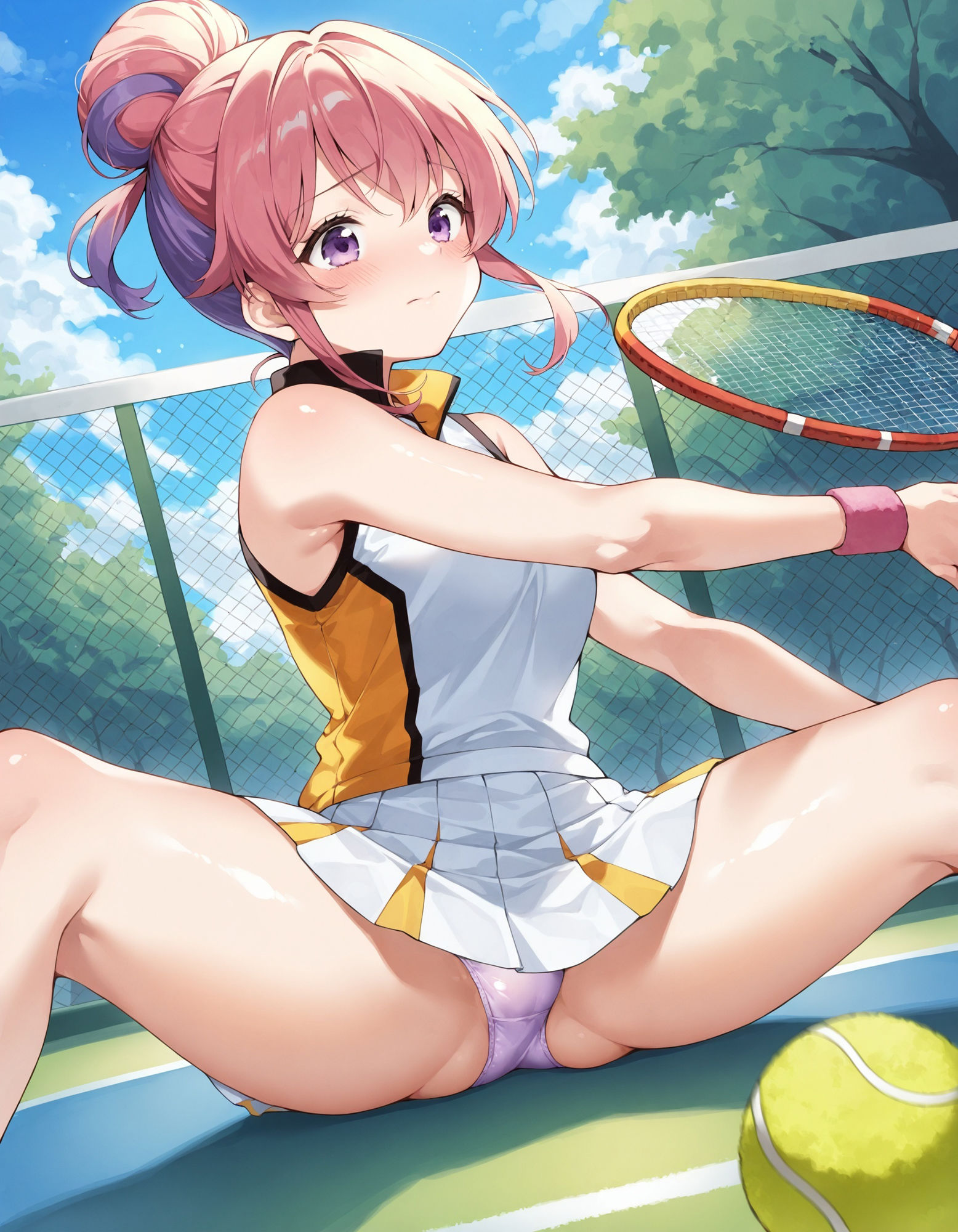 テニスウェアで開脚パンチラの画像6