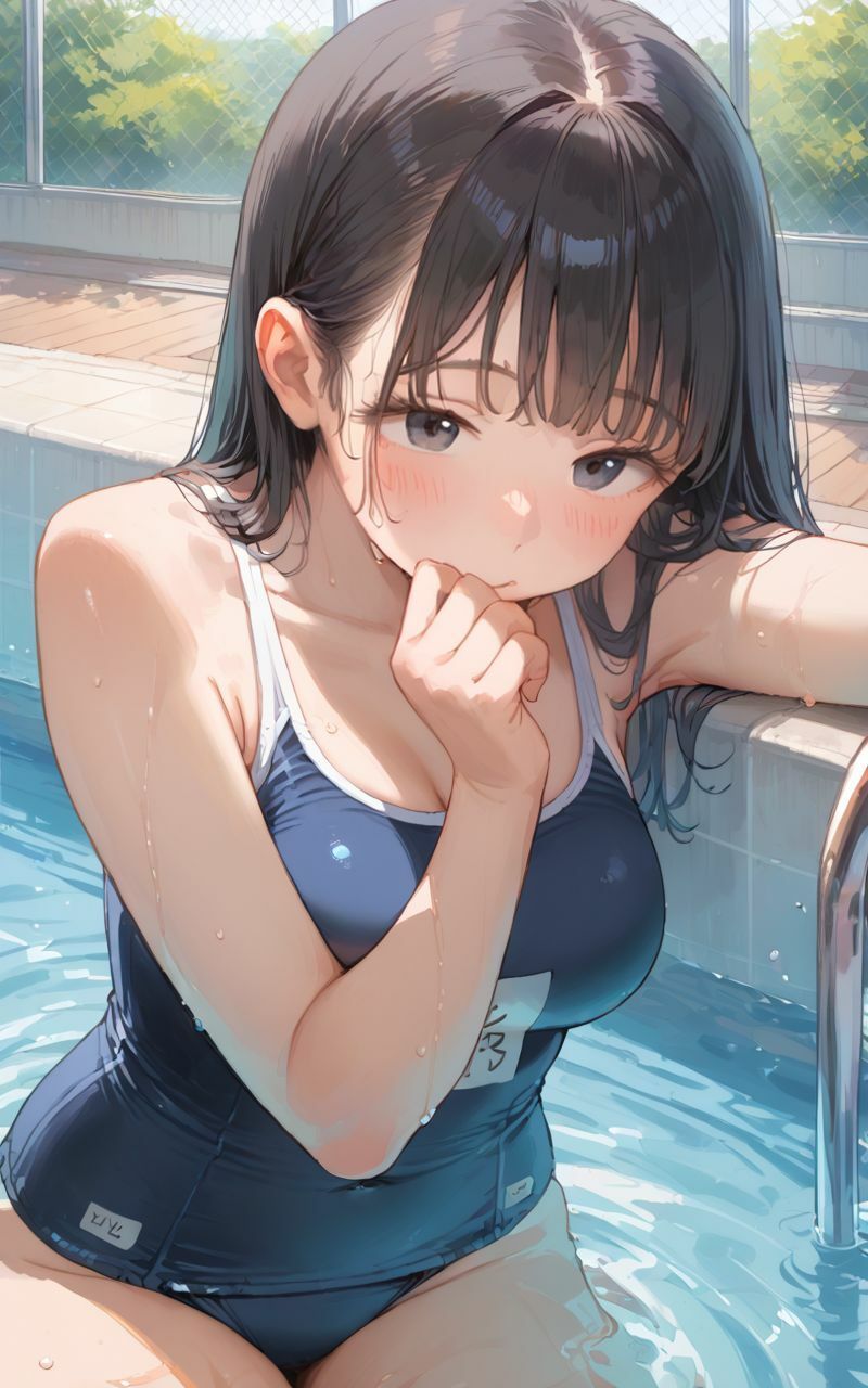 恥ずかしがり屋で巨乳のスク水女子校生を孕ませるの画像3
