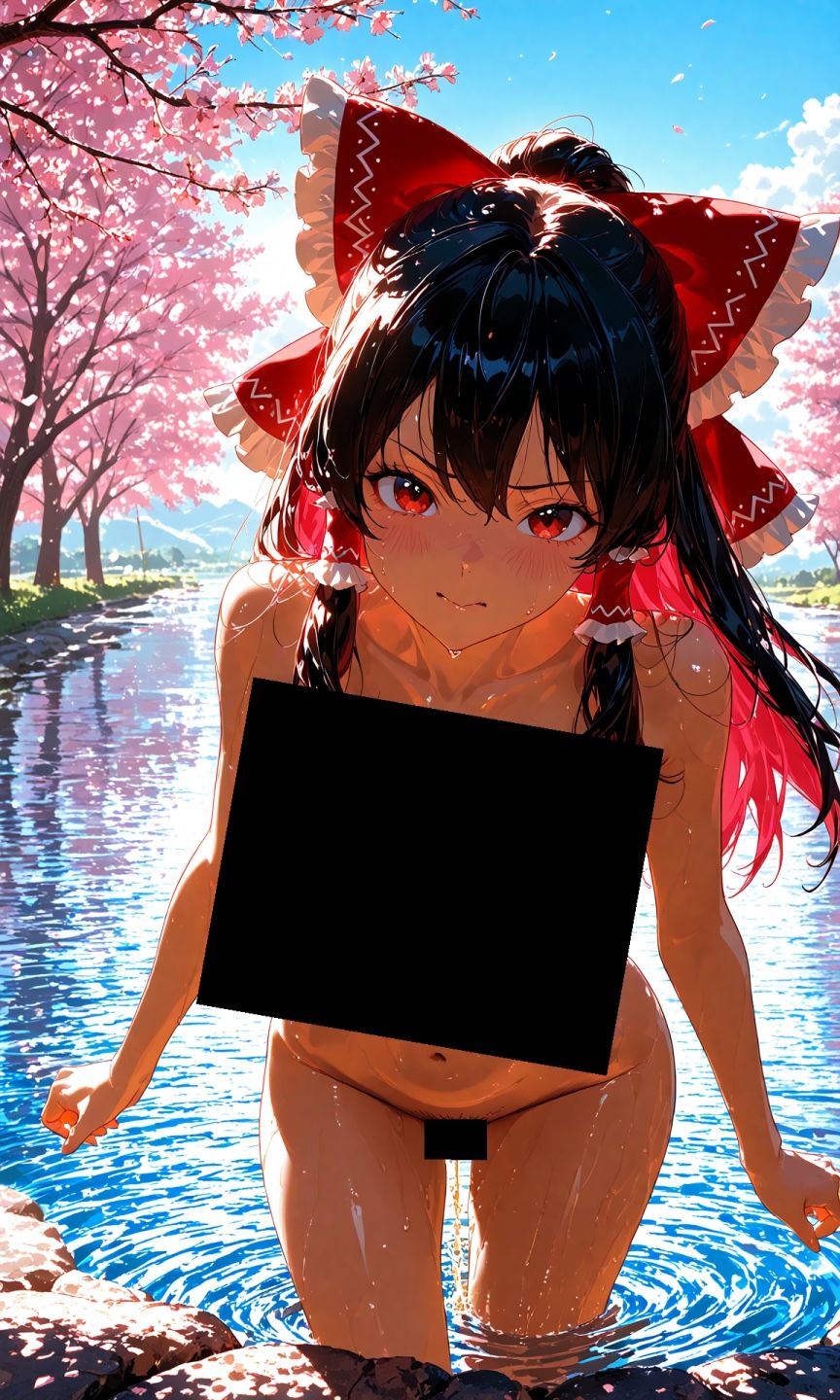 魔理沙は霊夢のえっちな写真を撮りたいようです。vol.37〜春の雲の多い昼の川編〜のサンプル画像 6