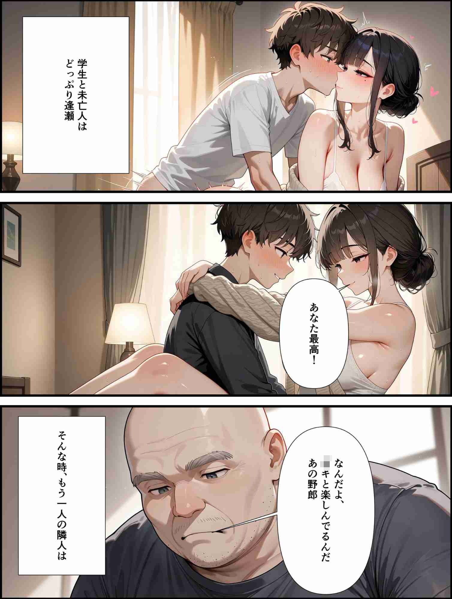 壁越しの喘ぎ声〜気になって覗いたら未亡人が誘ってきたの画像8