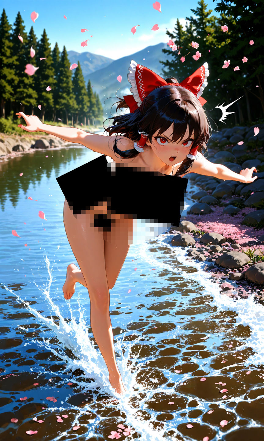 魔理沙は霊夢のえっちな写真を撮りたいようです。vol.53〜春の砂嵐の昼の川編〜の画像1