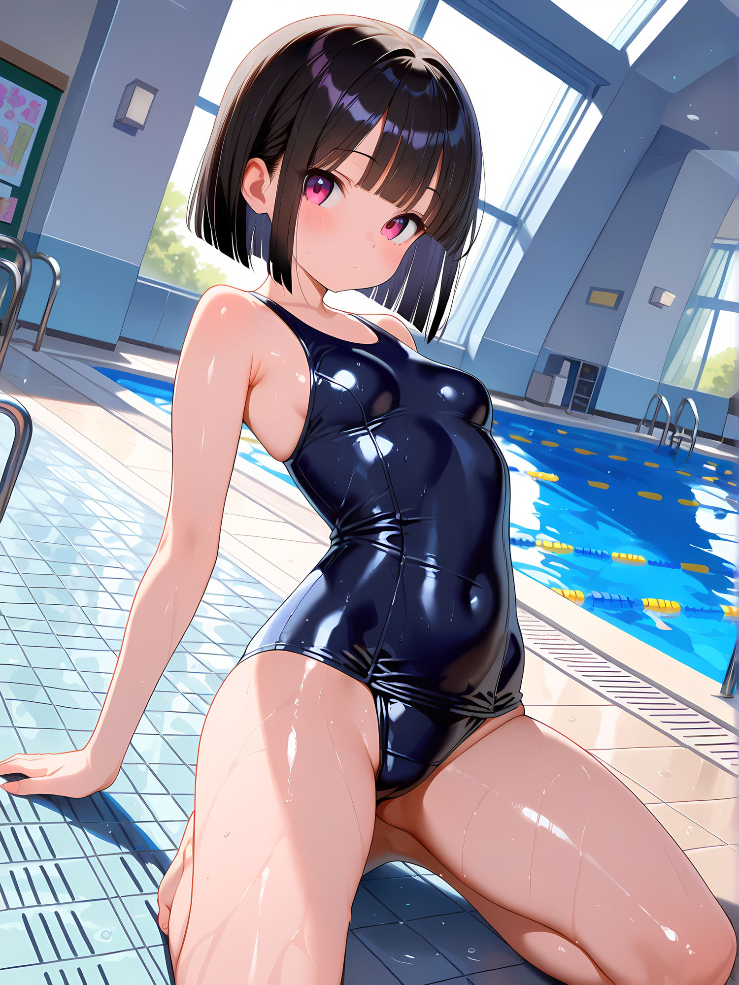 プールでスク水女子とイチャイチャ!2の画像1