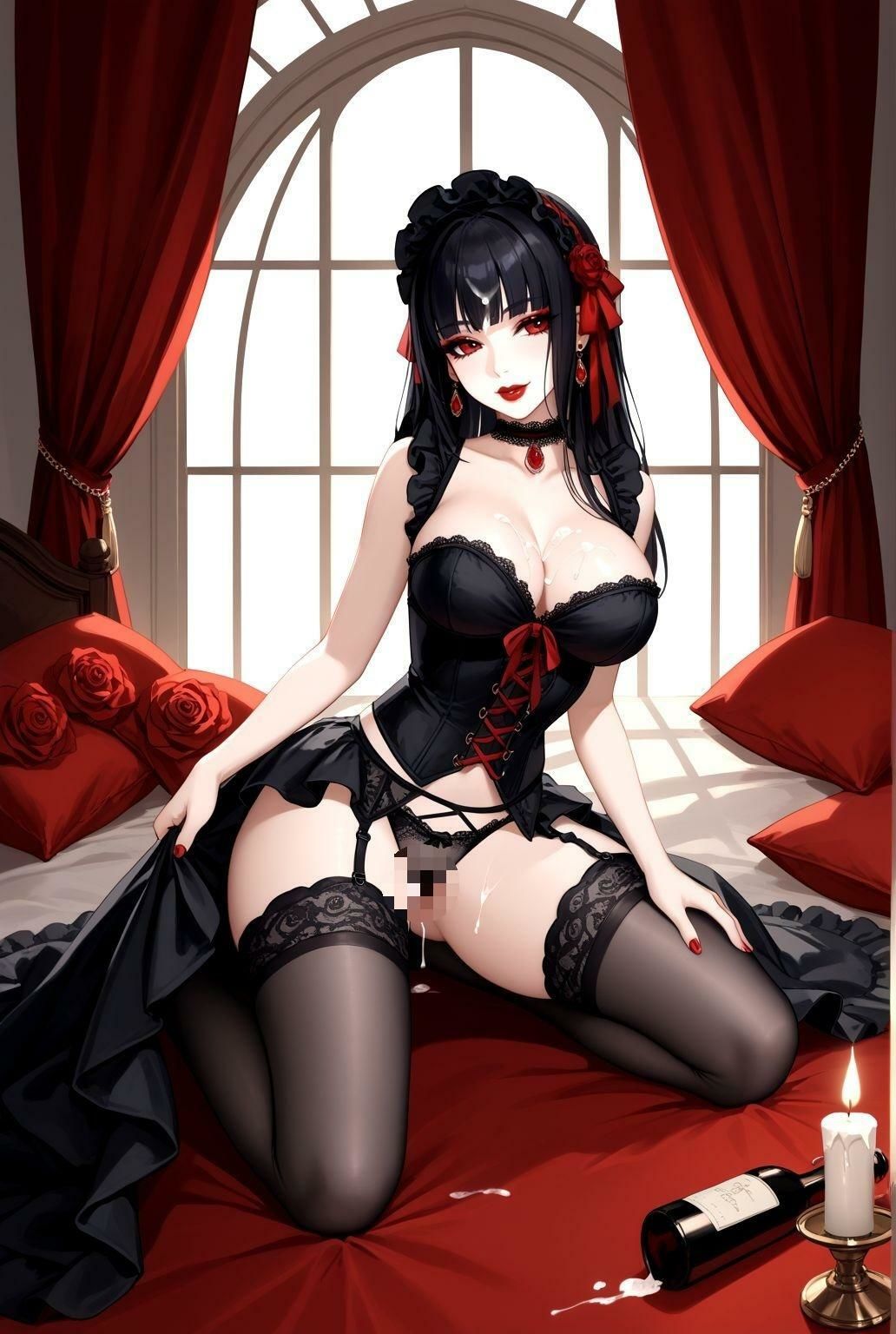 漆黒の館で戯れる巨乳ゴスロリたち 〜秘めたる悦び〜の画像10