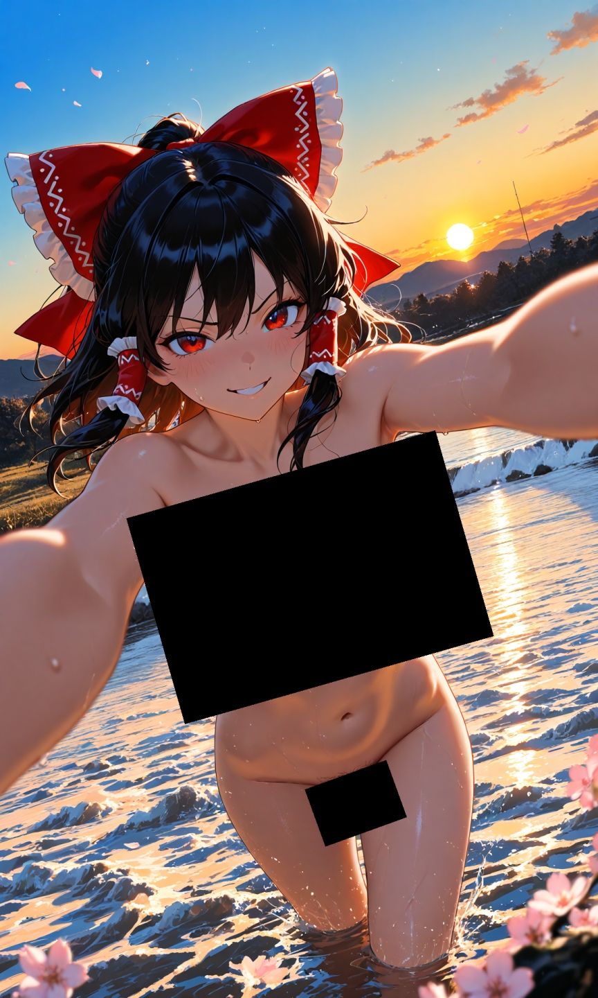 魔理沙は霊夢のえっちな写真を撮りたいようです。vol.54〜春の砂嵐の夕方の川編〜の画像7