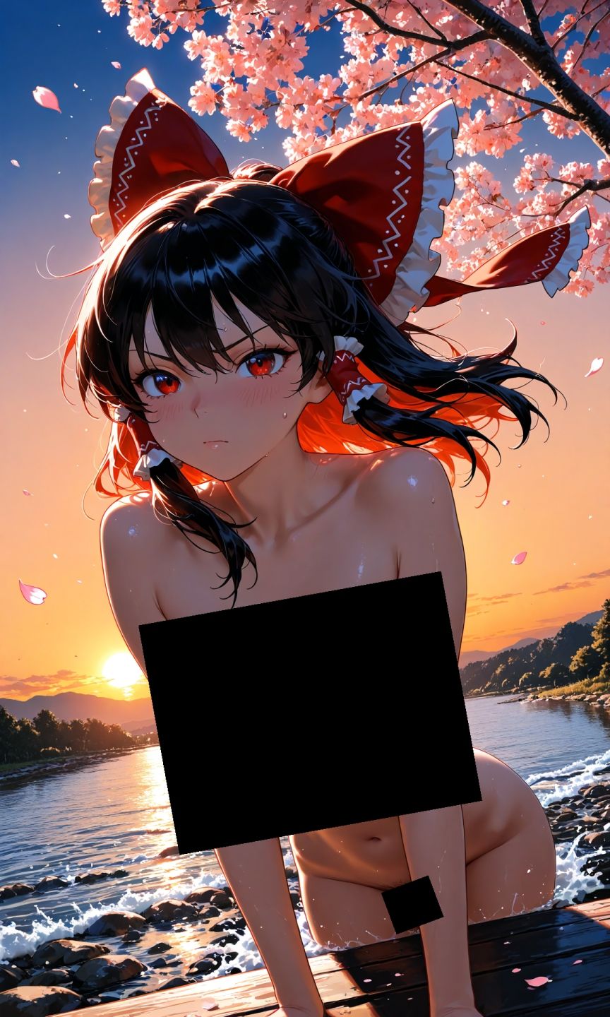 魔理沙は霊夢のえっちな写真を撮りたいようです。vol.54〜春の砂嵐の夕方の川編〜の画像8