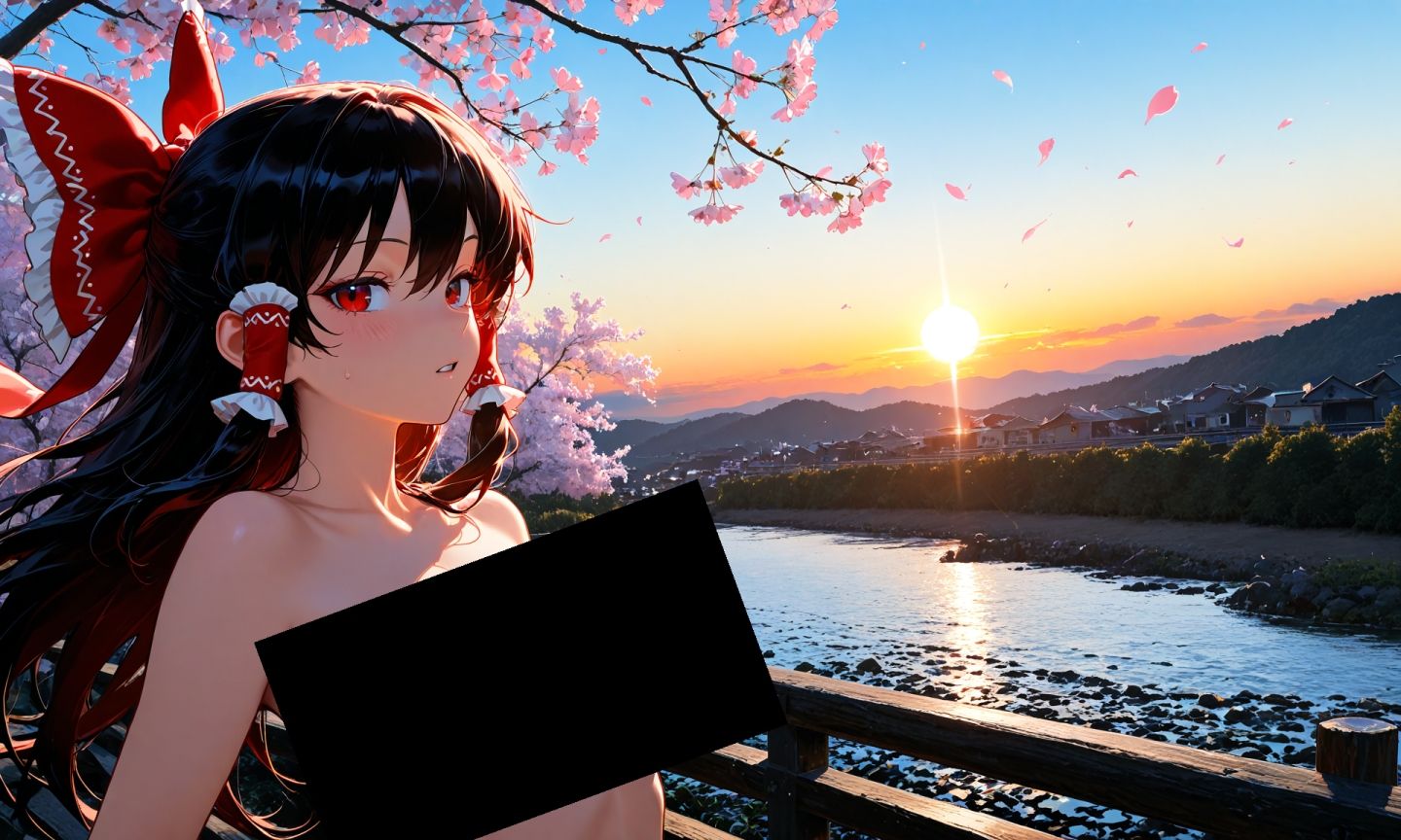 魔理沙は霊夢のえっちな写真を撮りたいようです。vol.54〜春の砂嵐の夕方の川編〜の画像9