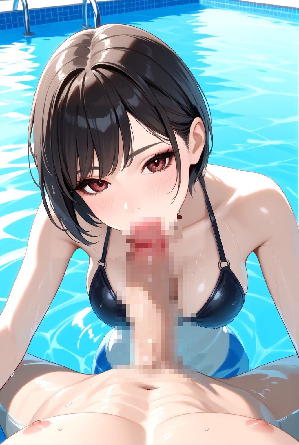 プールに濡れる巨乳モデルの誘惑のサンプル画像 6