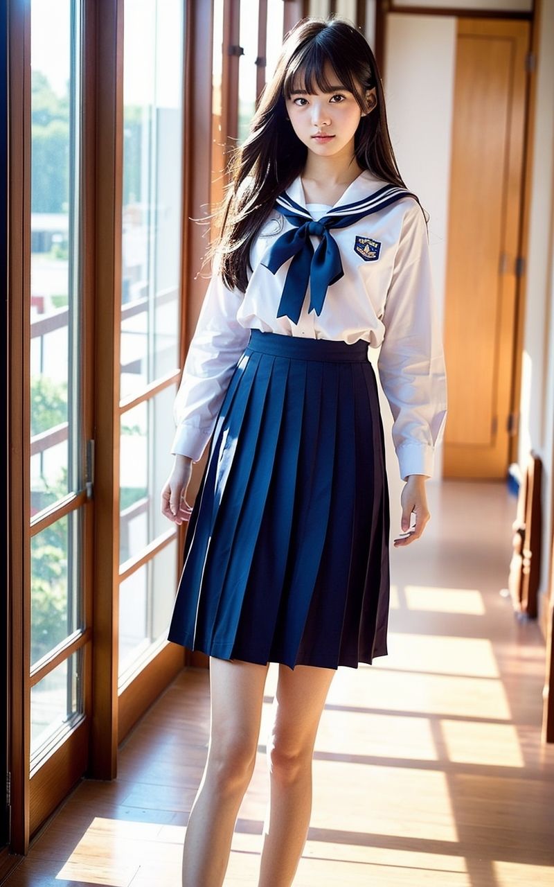 AI美女写真集┃廊下を歩く美女のサンプル画像 6