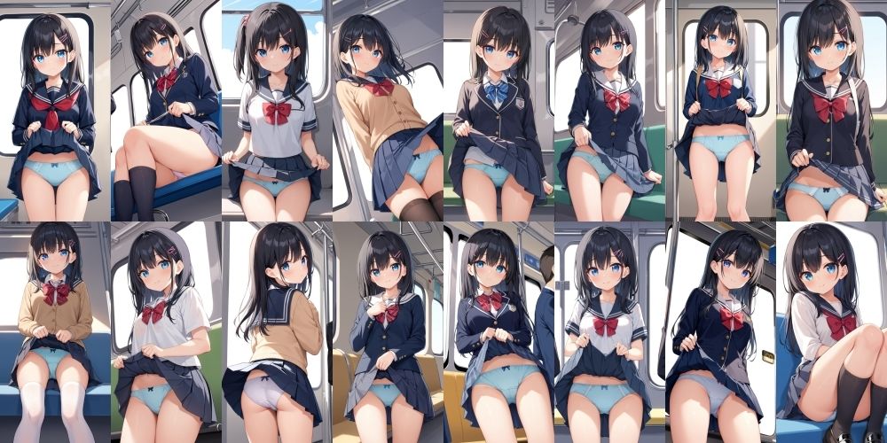 電車パンチラ【500枚】のサンプル画像 6