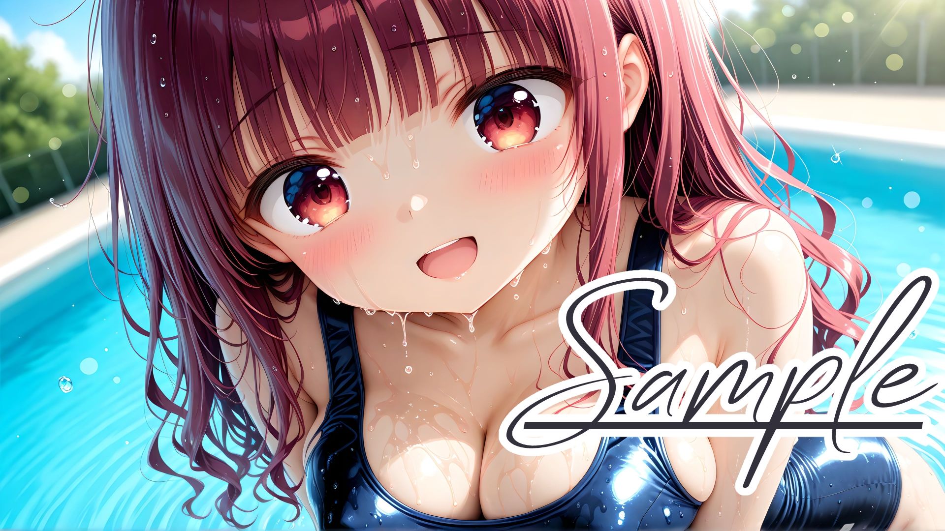 スクール水着の彼女と白濁まみれのプールえっち CGコレクションの画像4