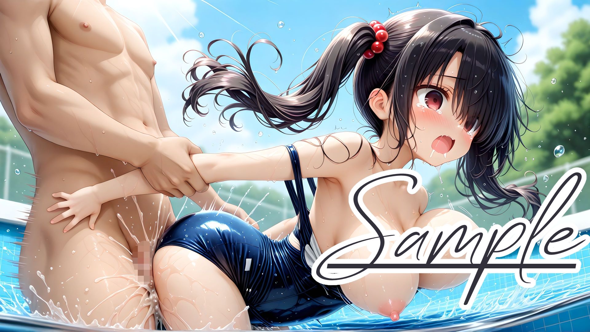 スクール水着の彼女と白濁まみれのプールえっち CGコレクションの画像6