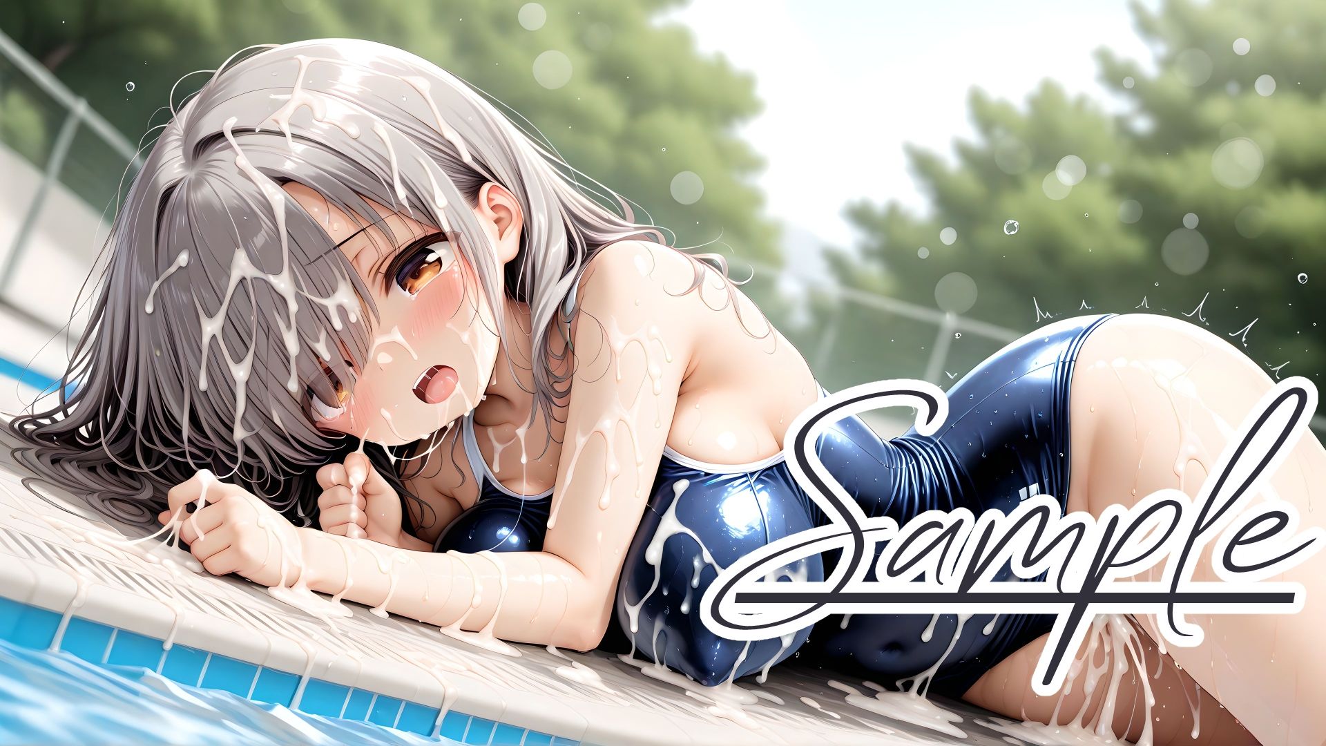スクール水着の彼女と白濁まみれのプールえっち CGコレクションの画像8