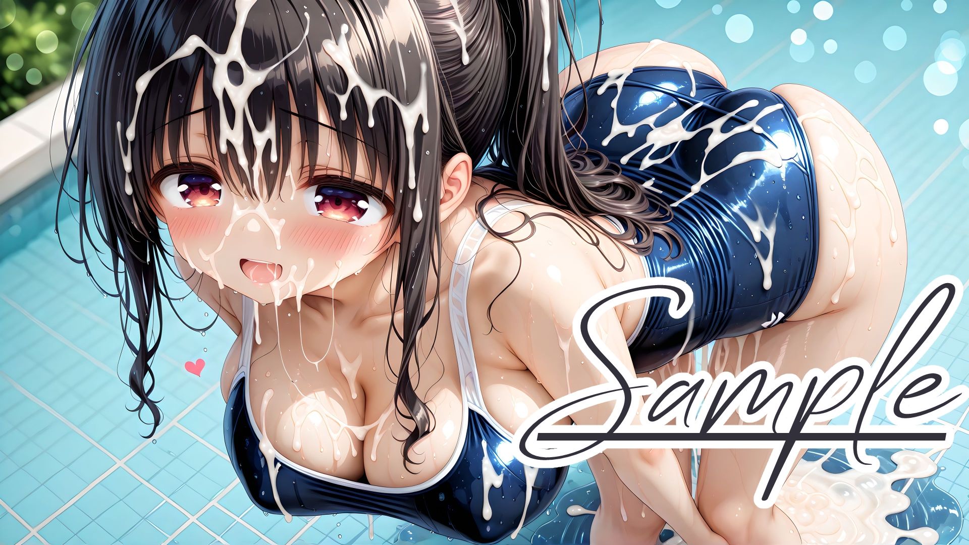 スクール水着の彼女と白濁まみれのプールえっち CGコレクションの画像9