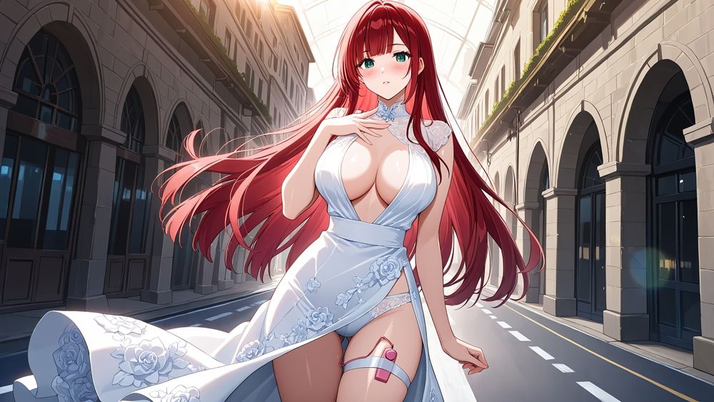 巨乳赤髪&水色髪グラドルがカメラマンと秘密の中出し撮影【4K】のサンプル画像 6