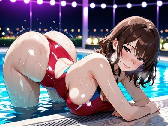 びちゃびちゃ人妻ジムpremium 〜汗と蜜で理性を流す――愛液に溺れた競泳水着〜【500枚】のサンプル画像 6