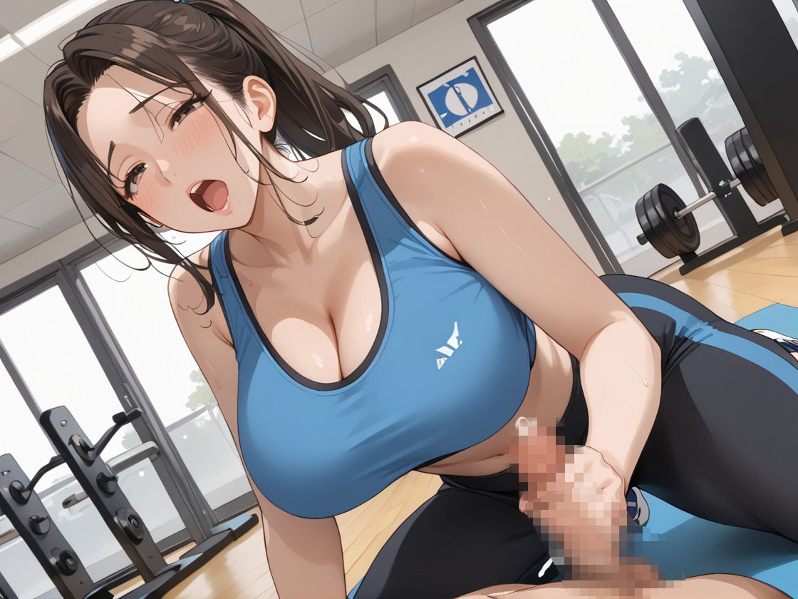 トレーニングにきた人妻と汗だく本気セックスのサンプル画像 6