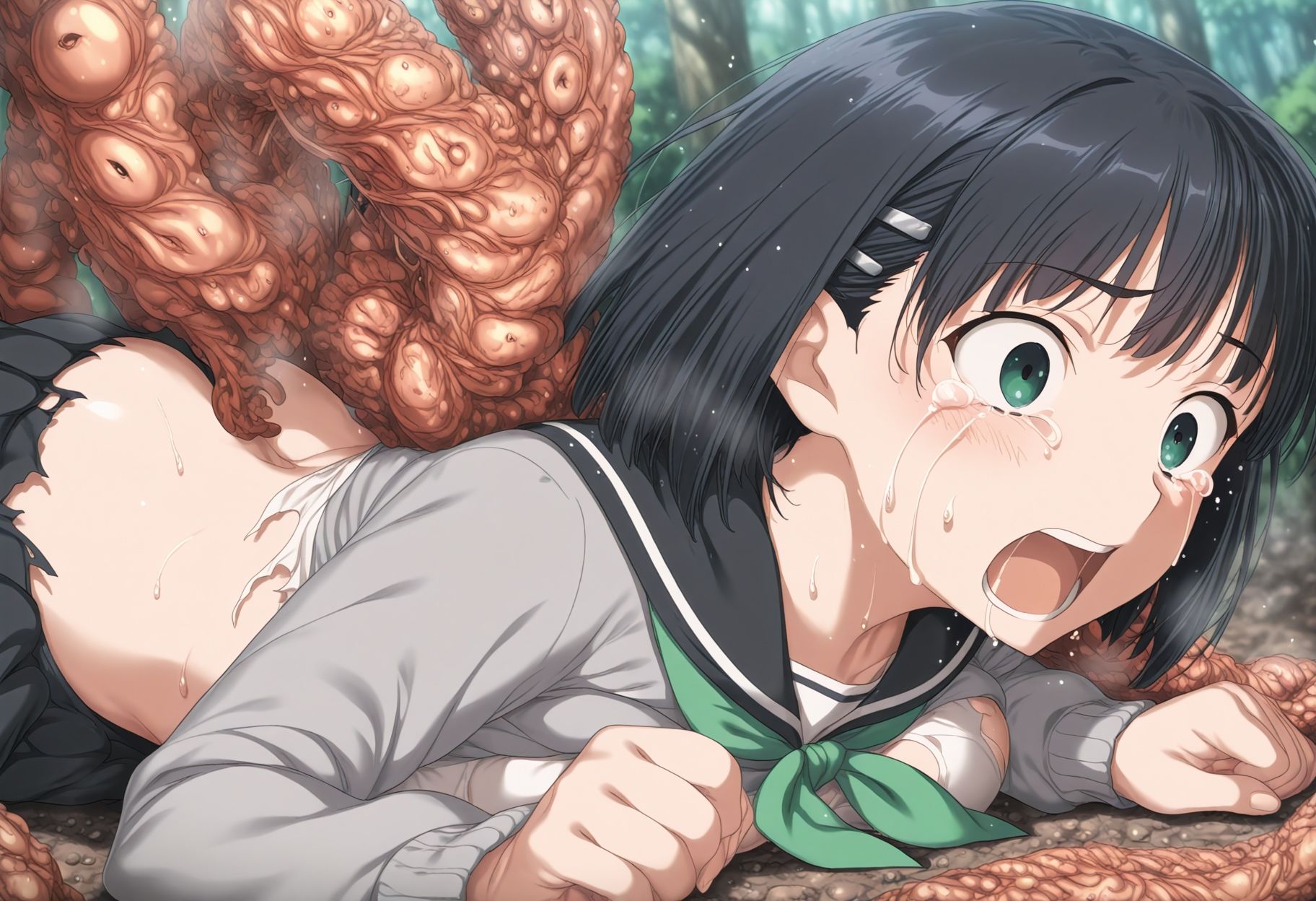 触手姦 孕み袋に堕ちるヒロイン 桐〇谷直葉の画像10