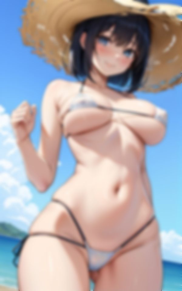 夏のビーチに現れた淫乱巨乳ビキニ美女のえちえち色仕掛けの画像6