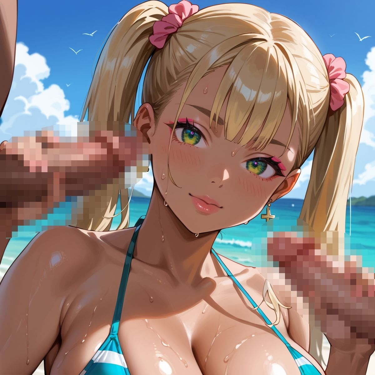 白い砂浜に淫らな日焼けギャル降臨！Part3のサンプル画像 6