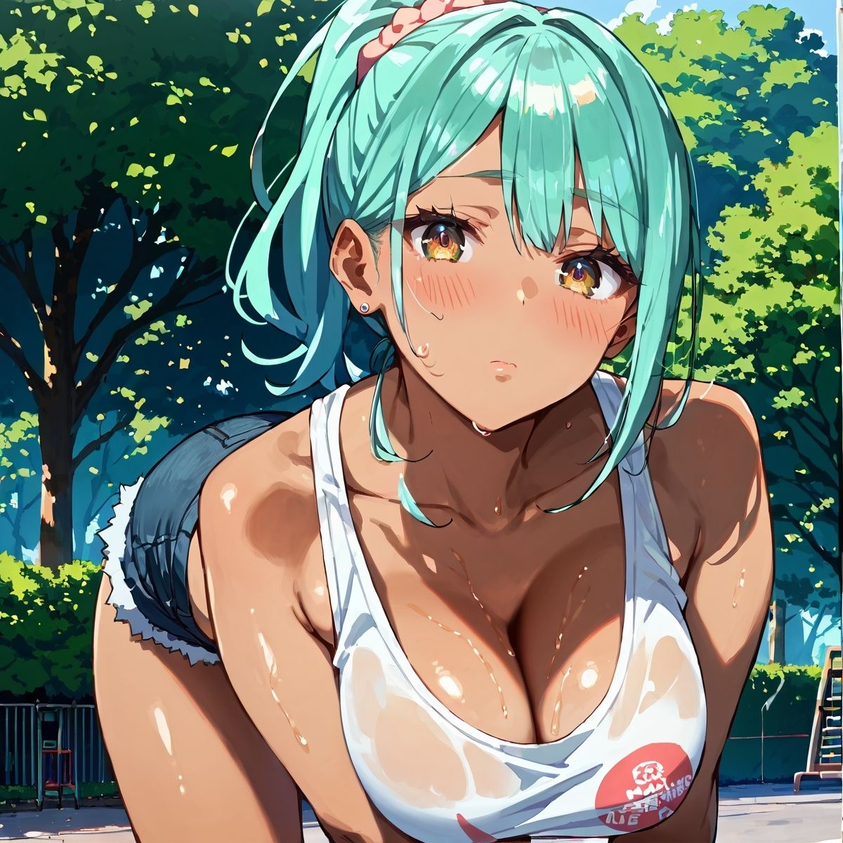 真夏の黒ギャル×タンクトップ中出し！【厳選画像387枚収録】Vol.6のサンプル画像 6