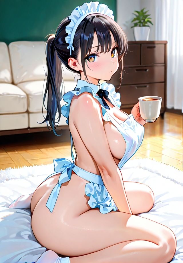 裸エプロンのメイドさんのサンプル画像 6