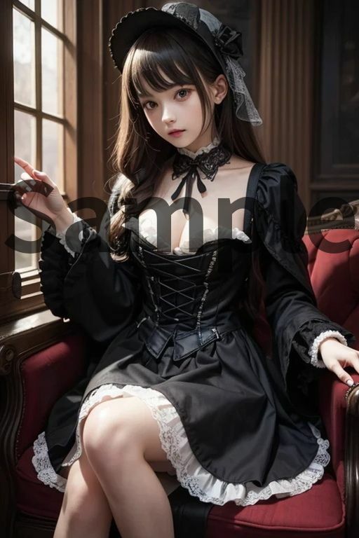 AAS 美女×ゴスロリ【AIグラビア写真集】オーバー200 アメージングAI画像シリーズのサンプル画像 6