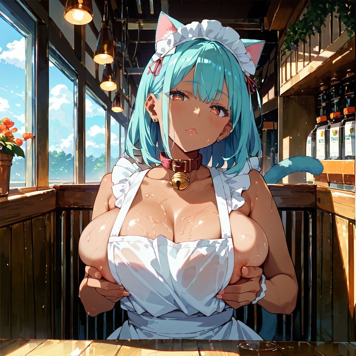 巨乳黒ギャル猫耳メイドH！Vol.4のサンプル画像 6
