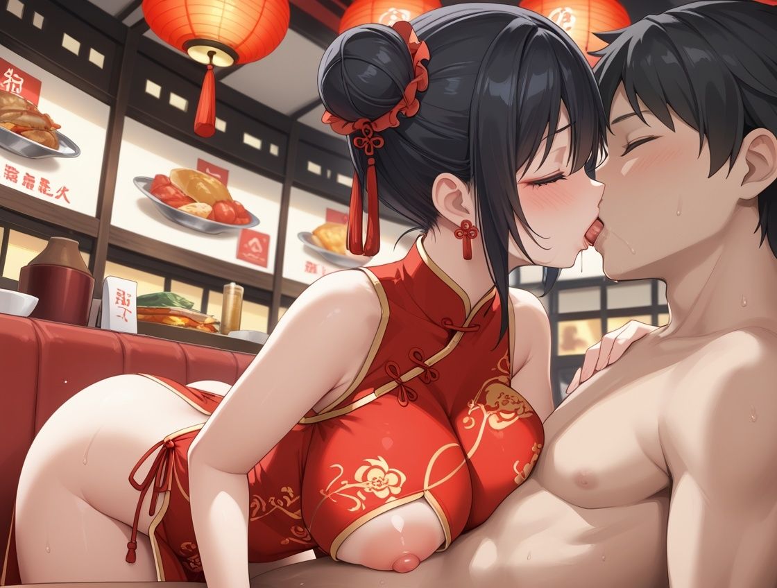 中華料理店の巨乳チャイナ娘に店内で何度も中出しした話のサンプル画像 6