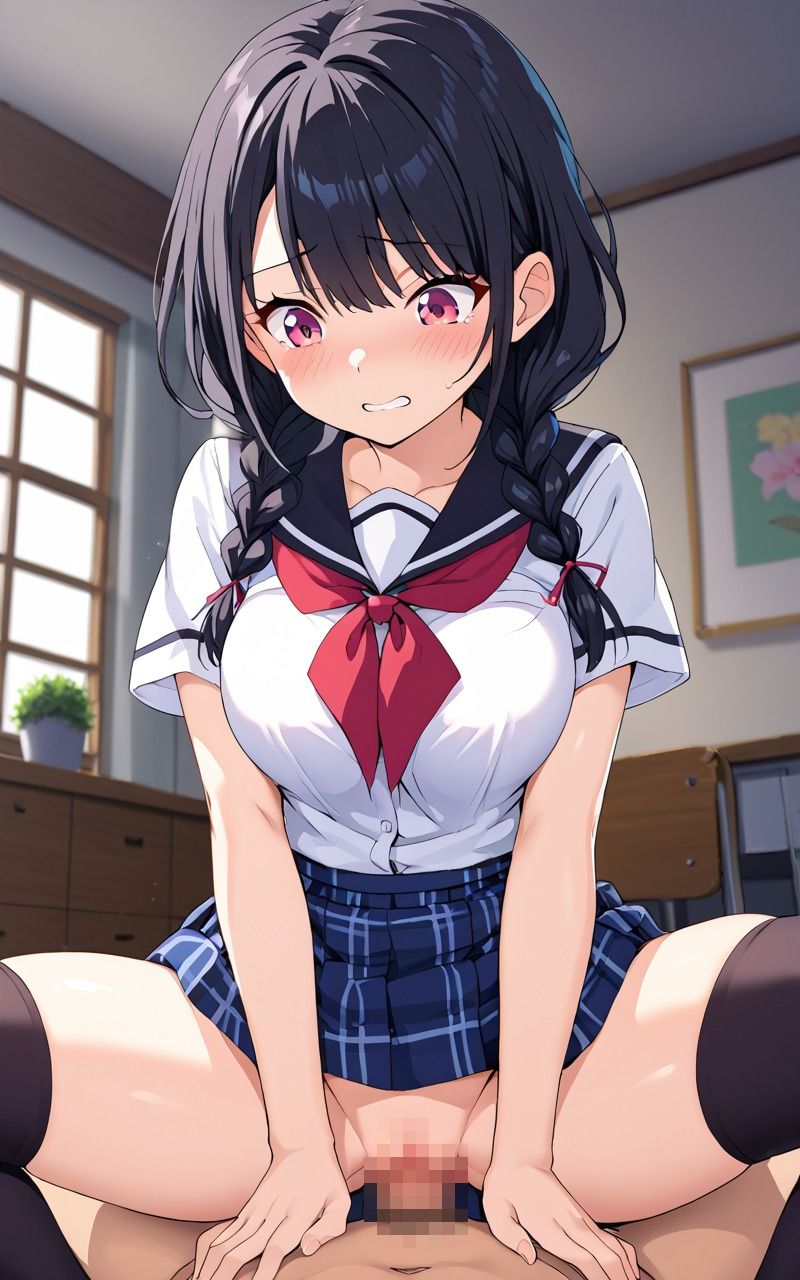 黒タイツ&ニーハイ女子校生陵● 画像9