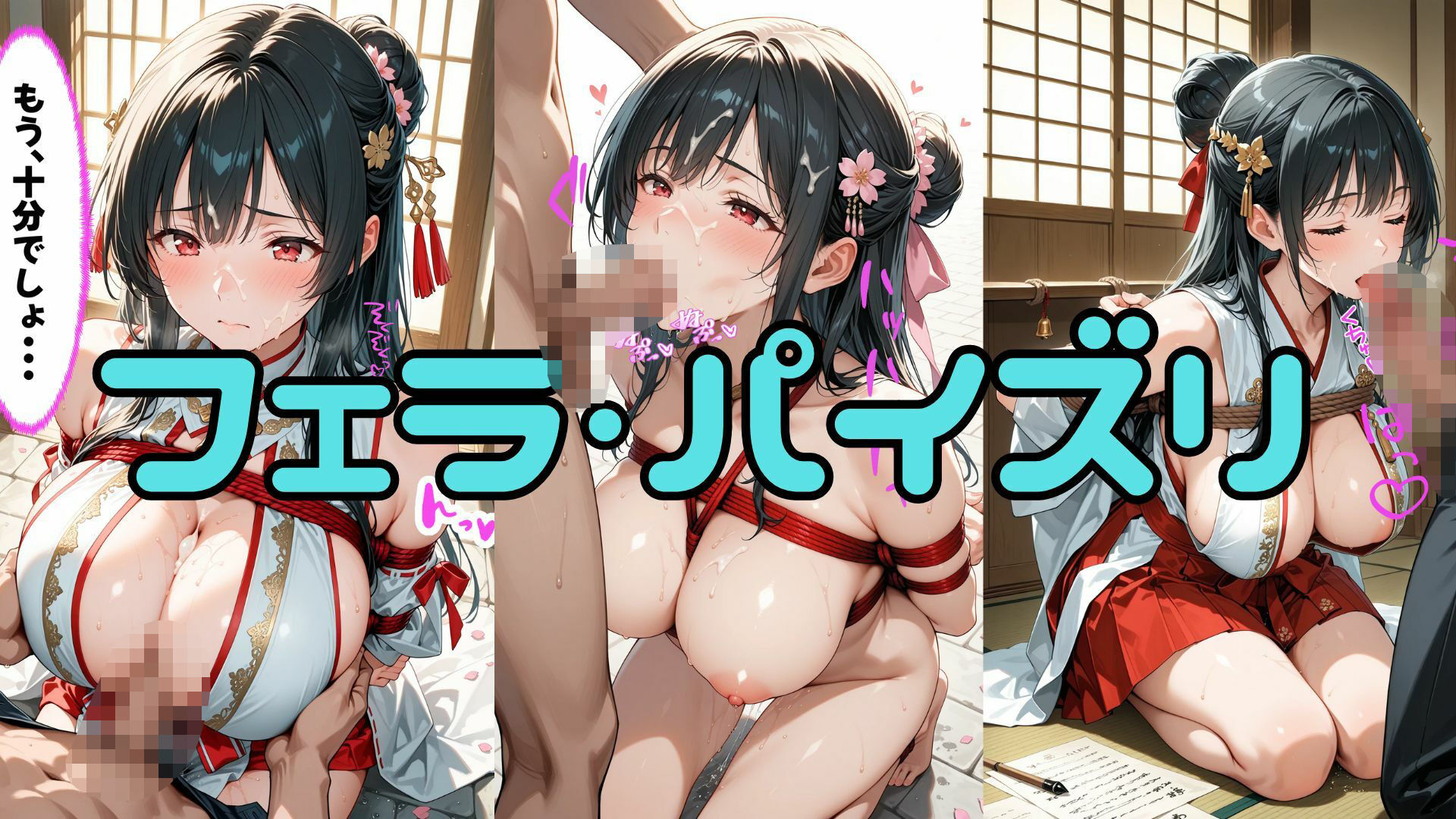 神域に囚われた黒髪巫女 〜縄に乱れる夜、背徳の神殿〜のサンプル画像 6