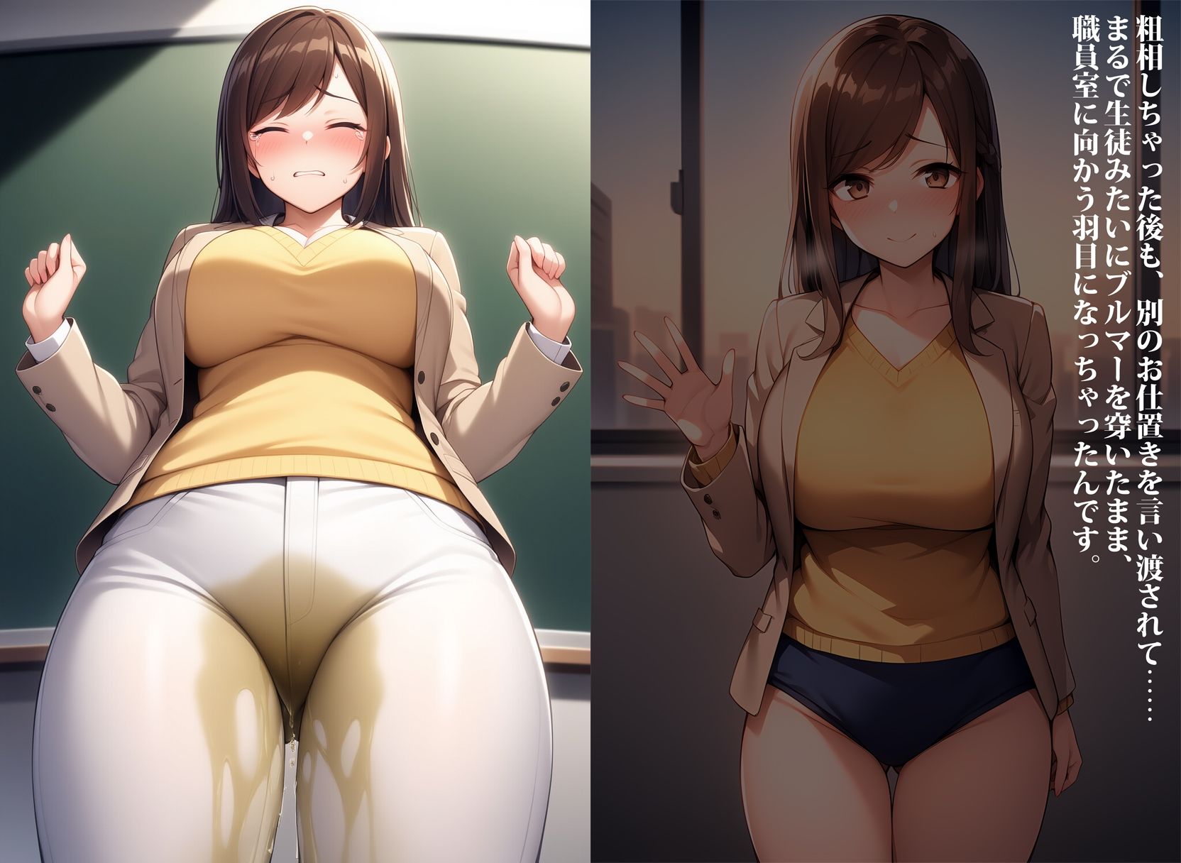 お漏らしプレイでマゾ開発させられる女教師 画像7