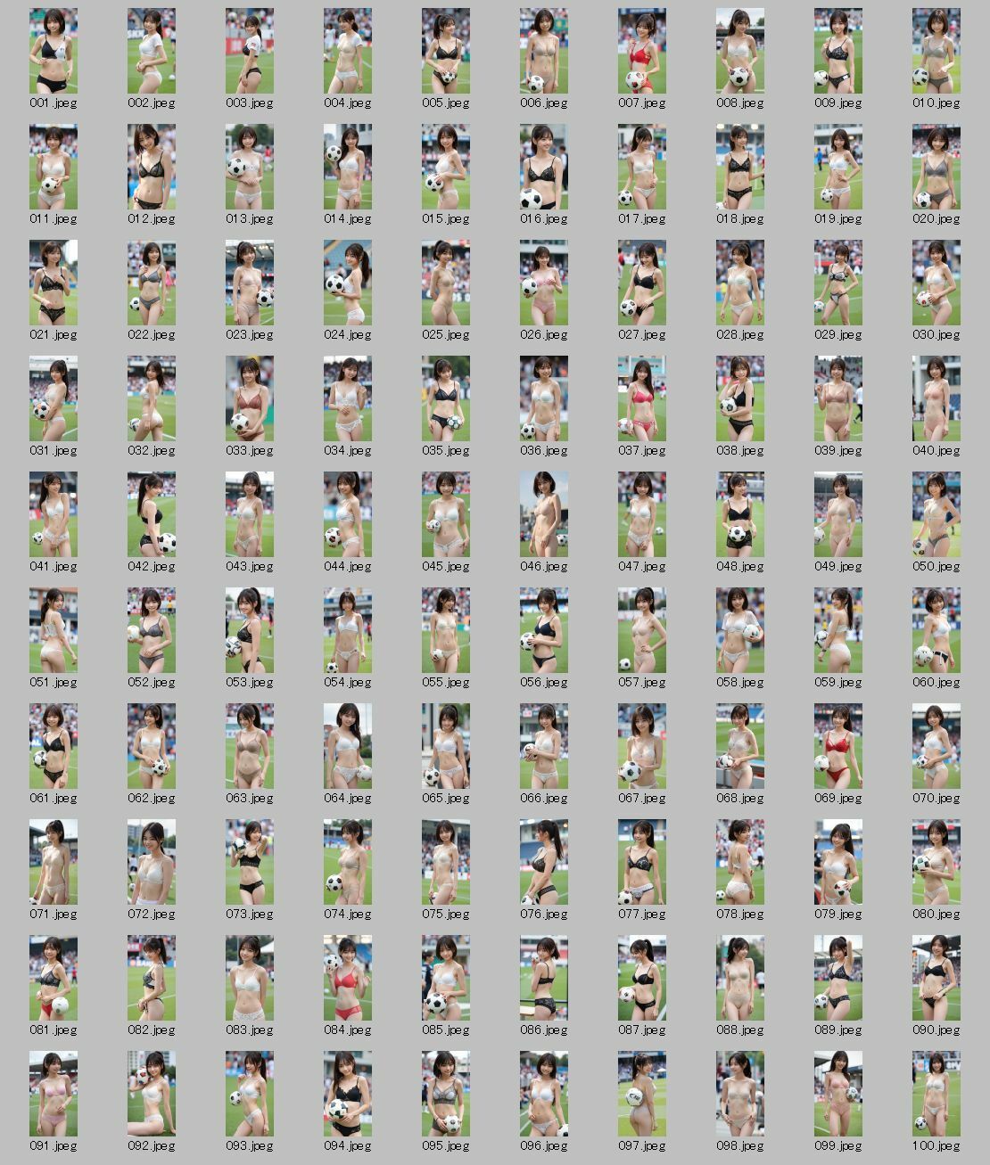 AIコスプレ写真集 「ランジェリー・フットボール」:下着姿のサッカー女子写真集のサンプル画像 6